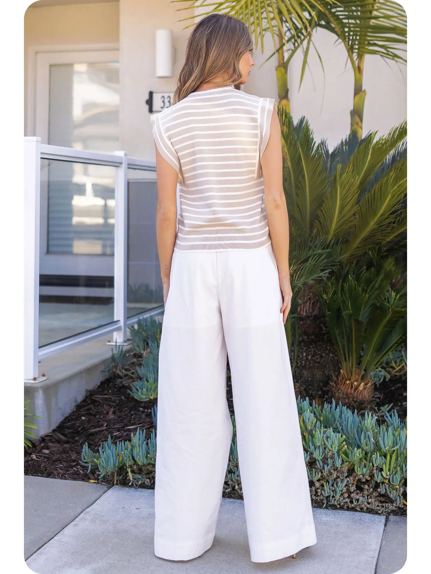 Striped Sleeveless Knit Top