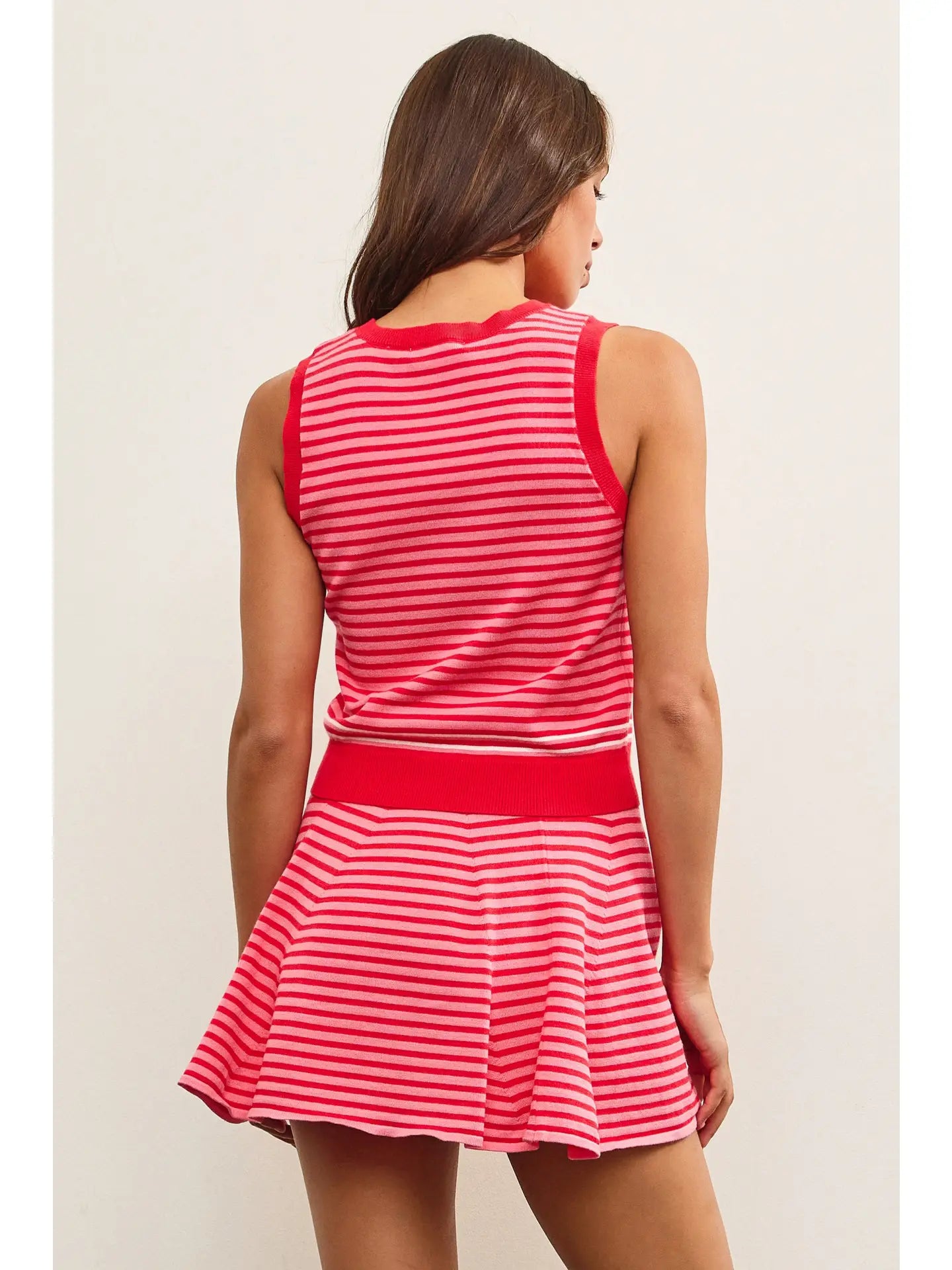Striped Sleeveless Sweater Top