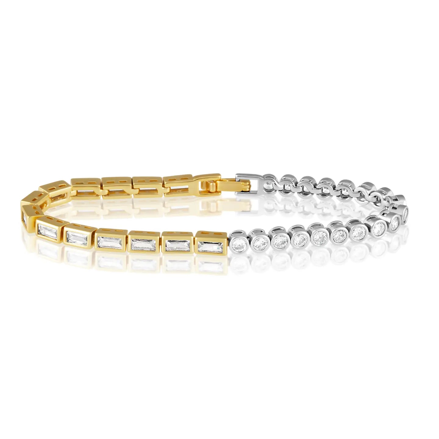 Adrian Two-Tone Bezel Tennis Bracelet