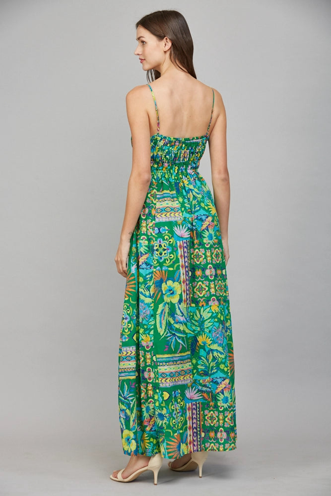Gathered Bodice Maxi Dress
