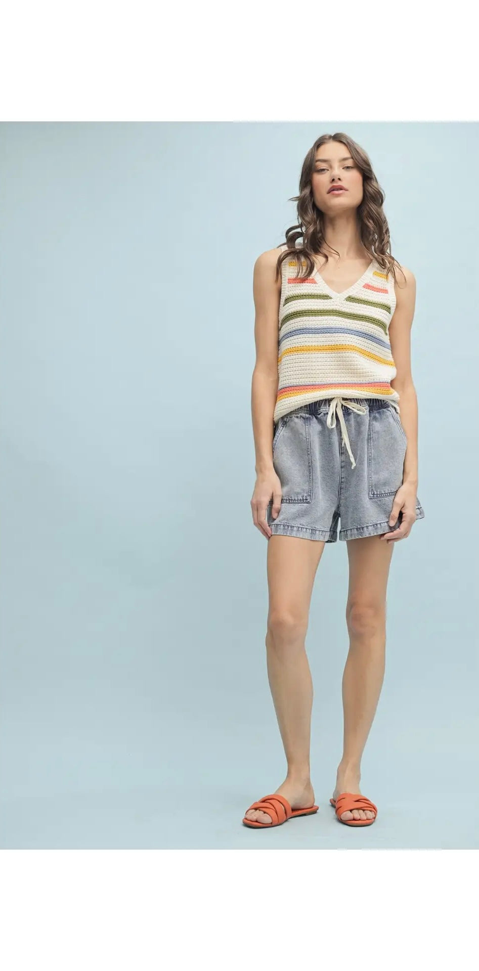 Multi-Color Striped Sweater Tank