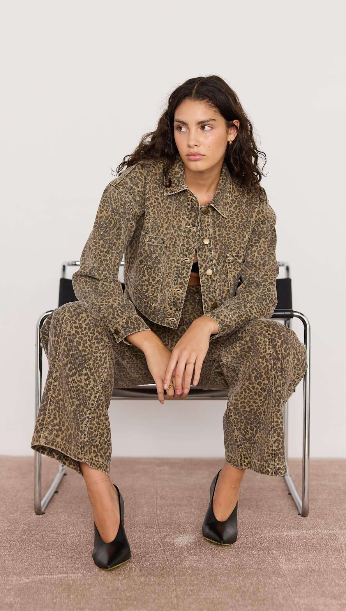 ANOUK ANIMAL PRINT CROP JACKET
