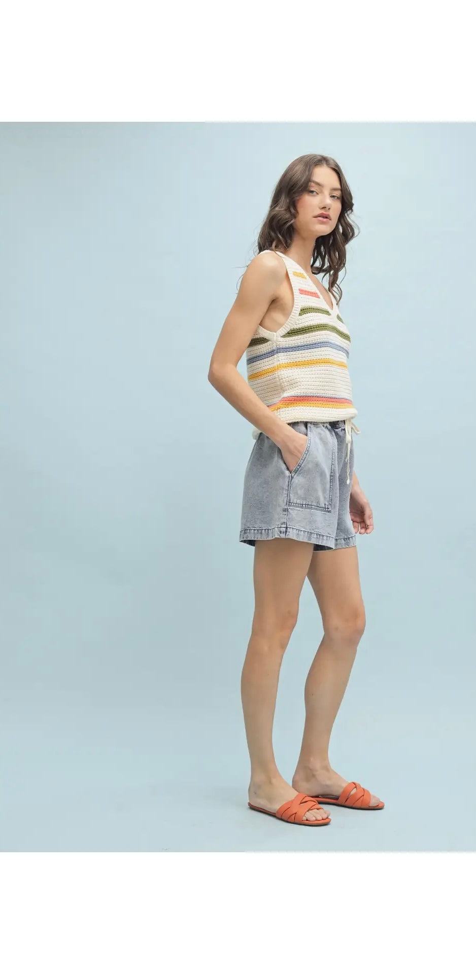 Multi-Color Striped Sweater Tank