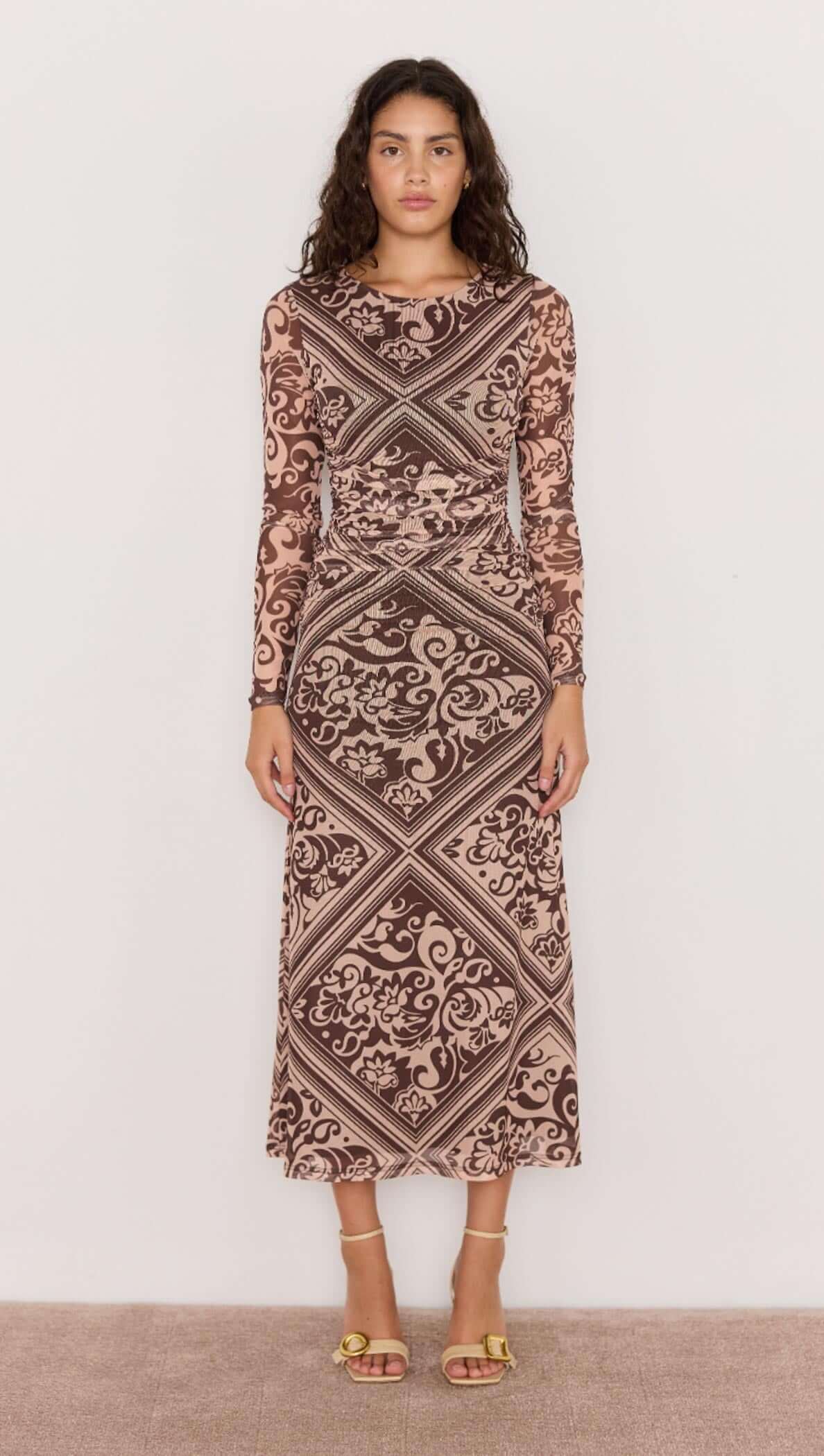 LUMI MESH MIDI DRESS