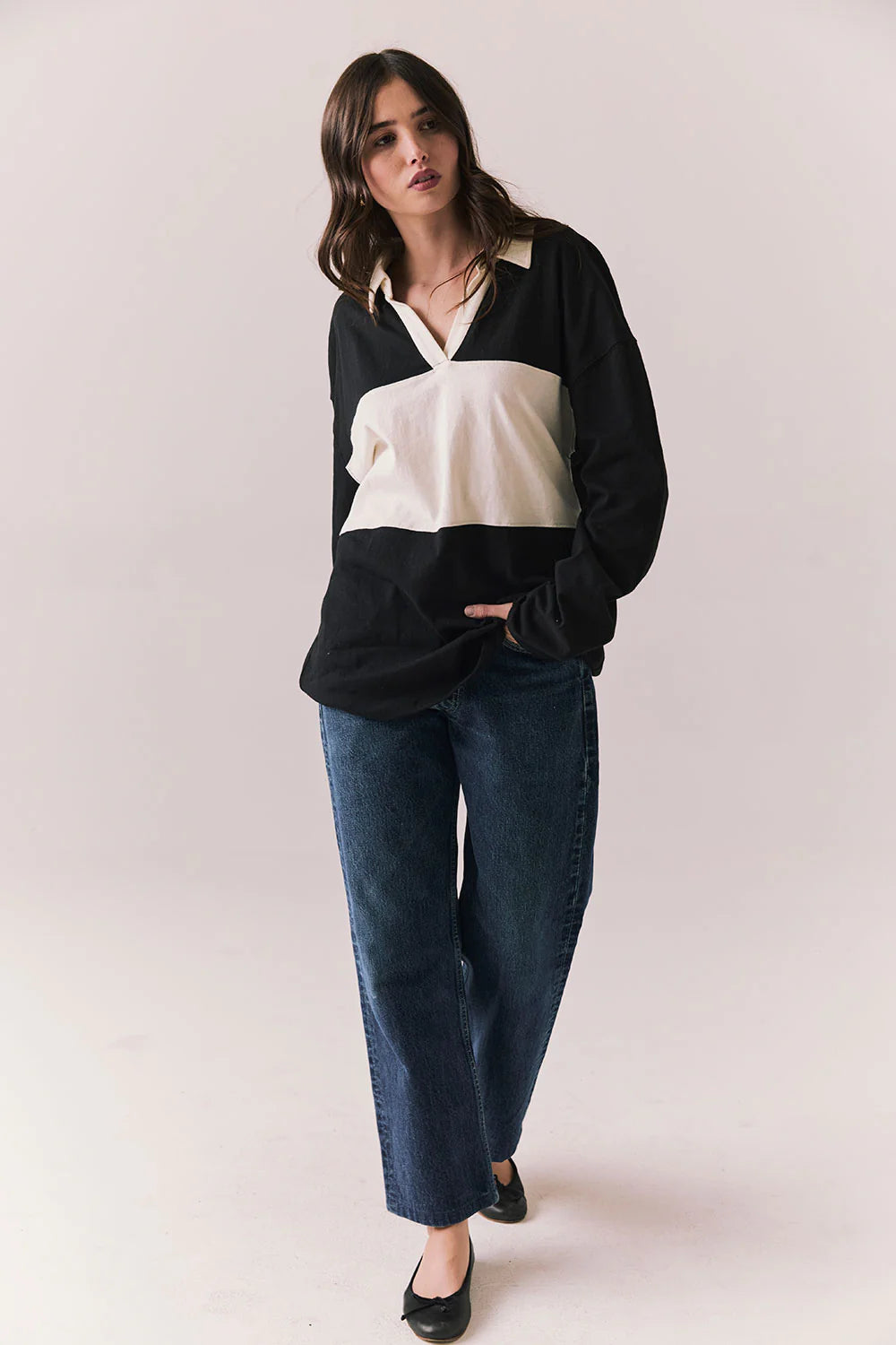 Chico Long Sleeve – Black and White Stripe Pullover