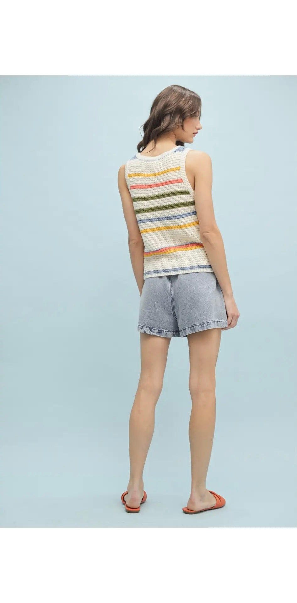 Multi-Color Striped Sweater Tank