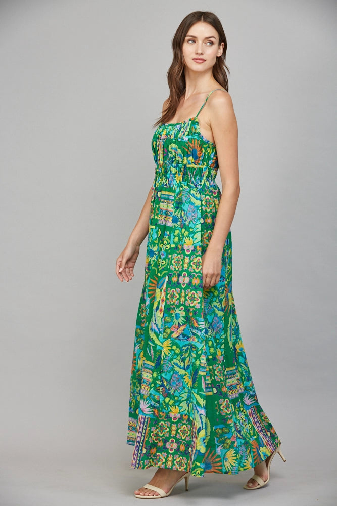 Gathered Bodice Maxi Dress