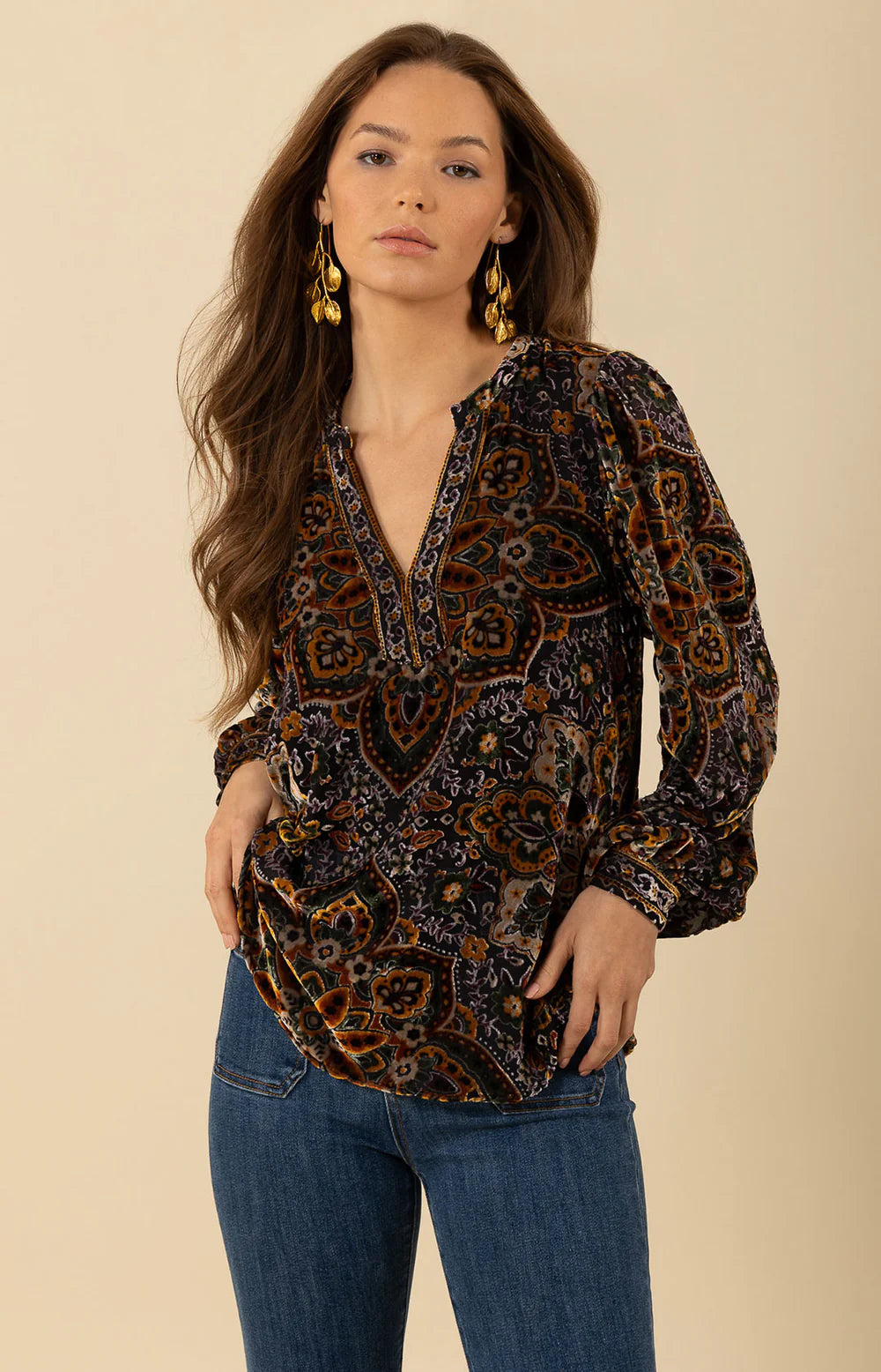 Keira Velvet Burnout Top