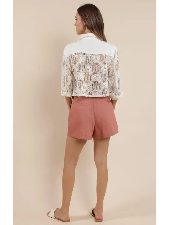Summer Lovin Crochet Linen Jacket : Ivory