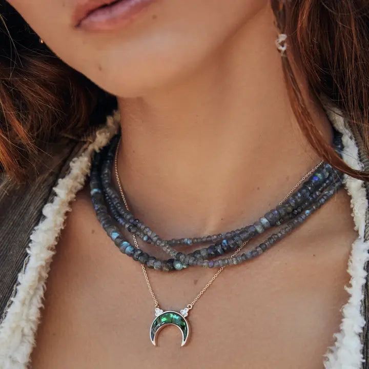 Titania Crescent Necklace - Abalone