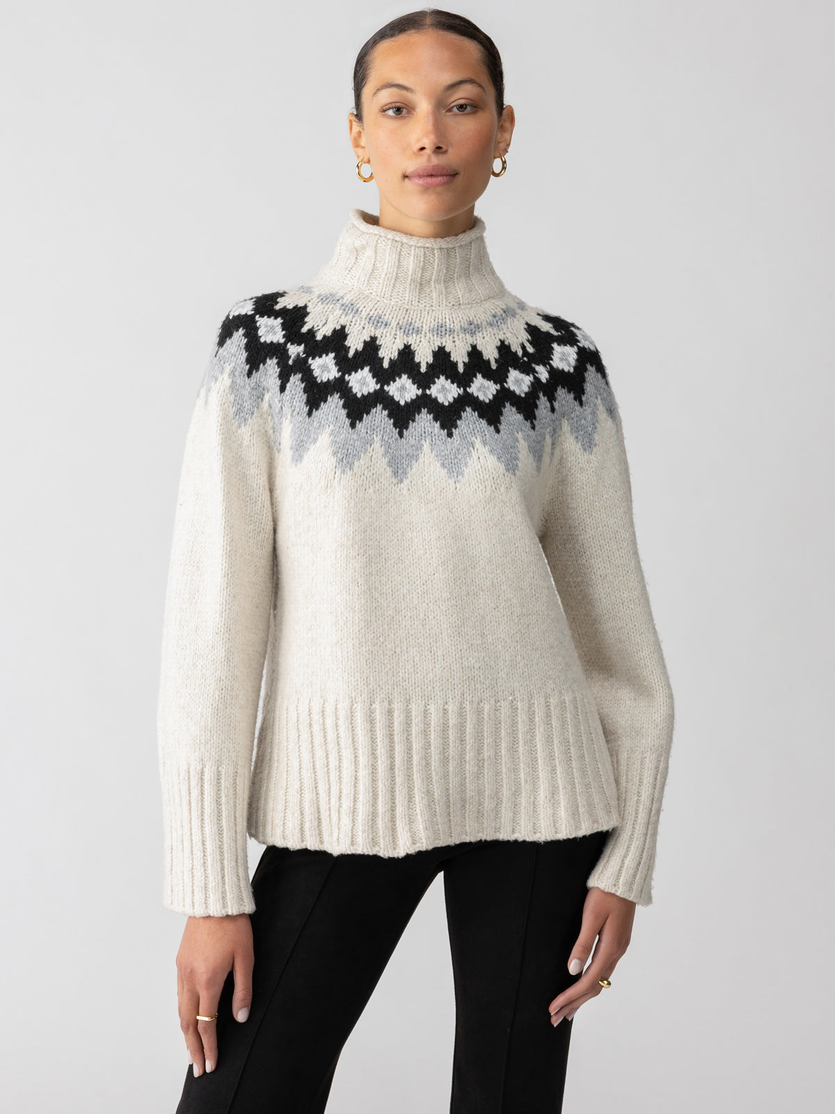 TIS THE SEASON FAIRISLE SWEATER TOASTED ALMOND MULTI