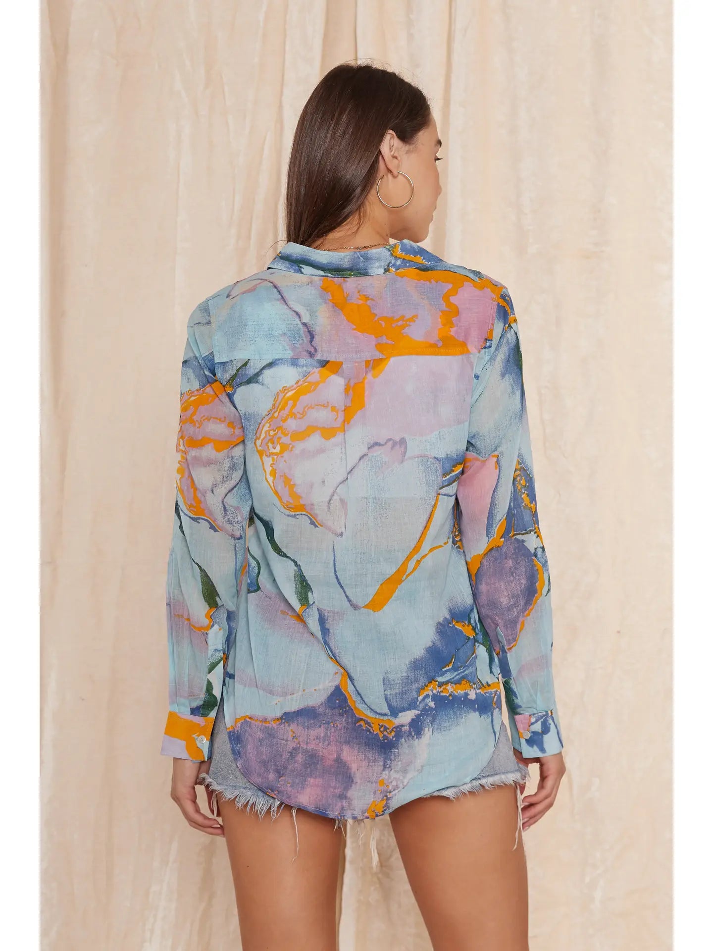 Abstract Button Down Top