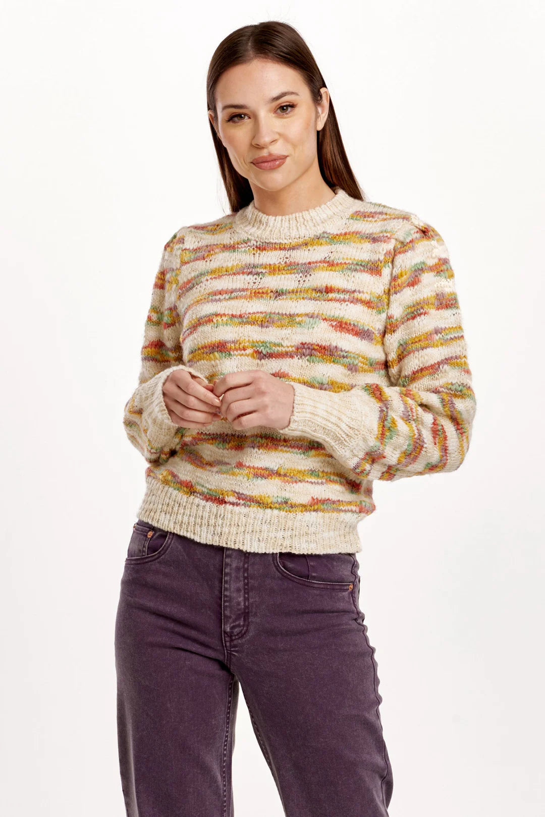 JASMINE LONG SLEEVE SWEATER SEASIDE STRIPE