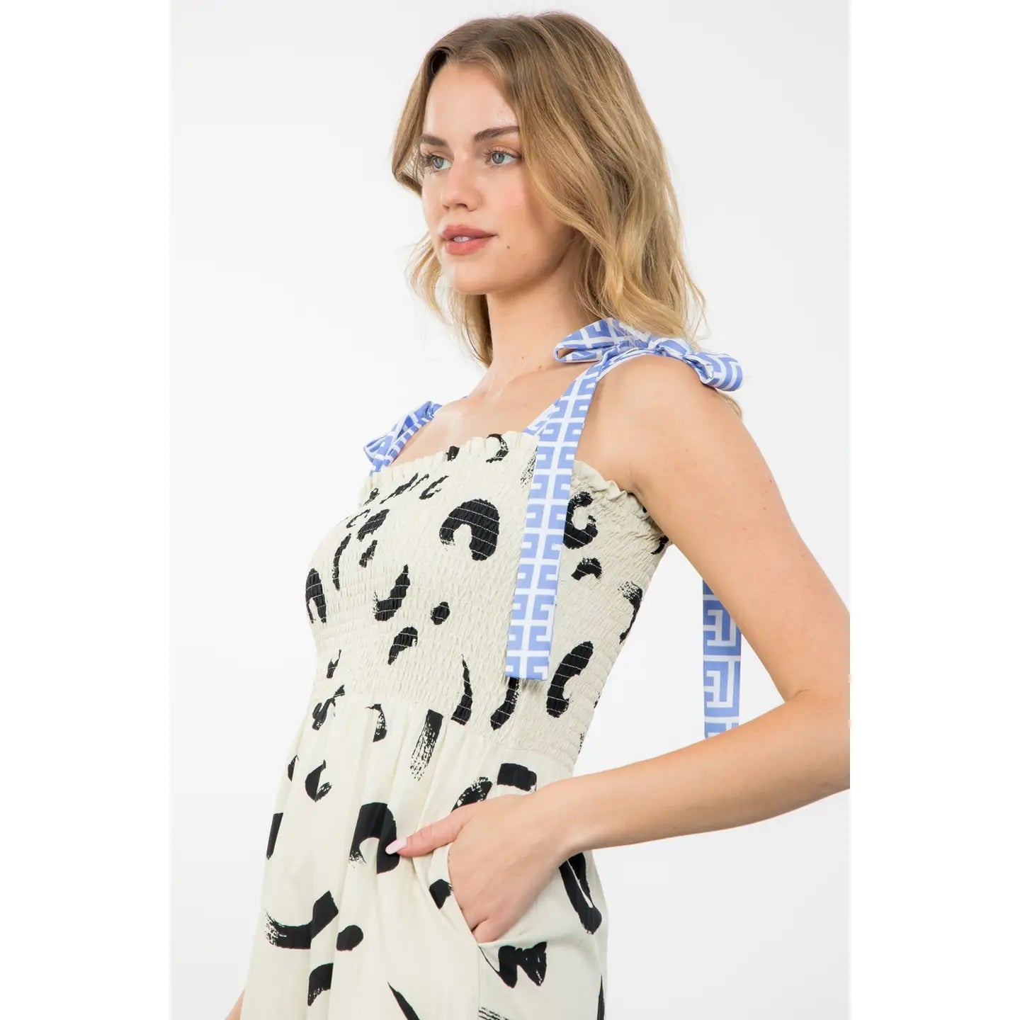 Tie Strap Tiered Dress