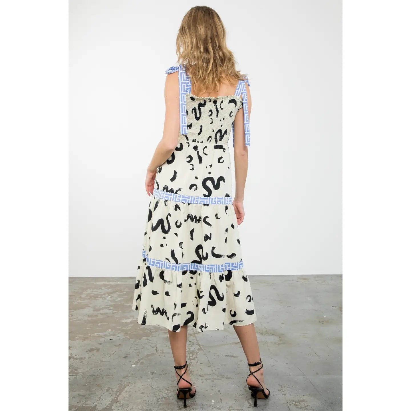 Tie Strap Tiered Dress