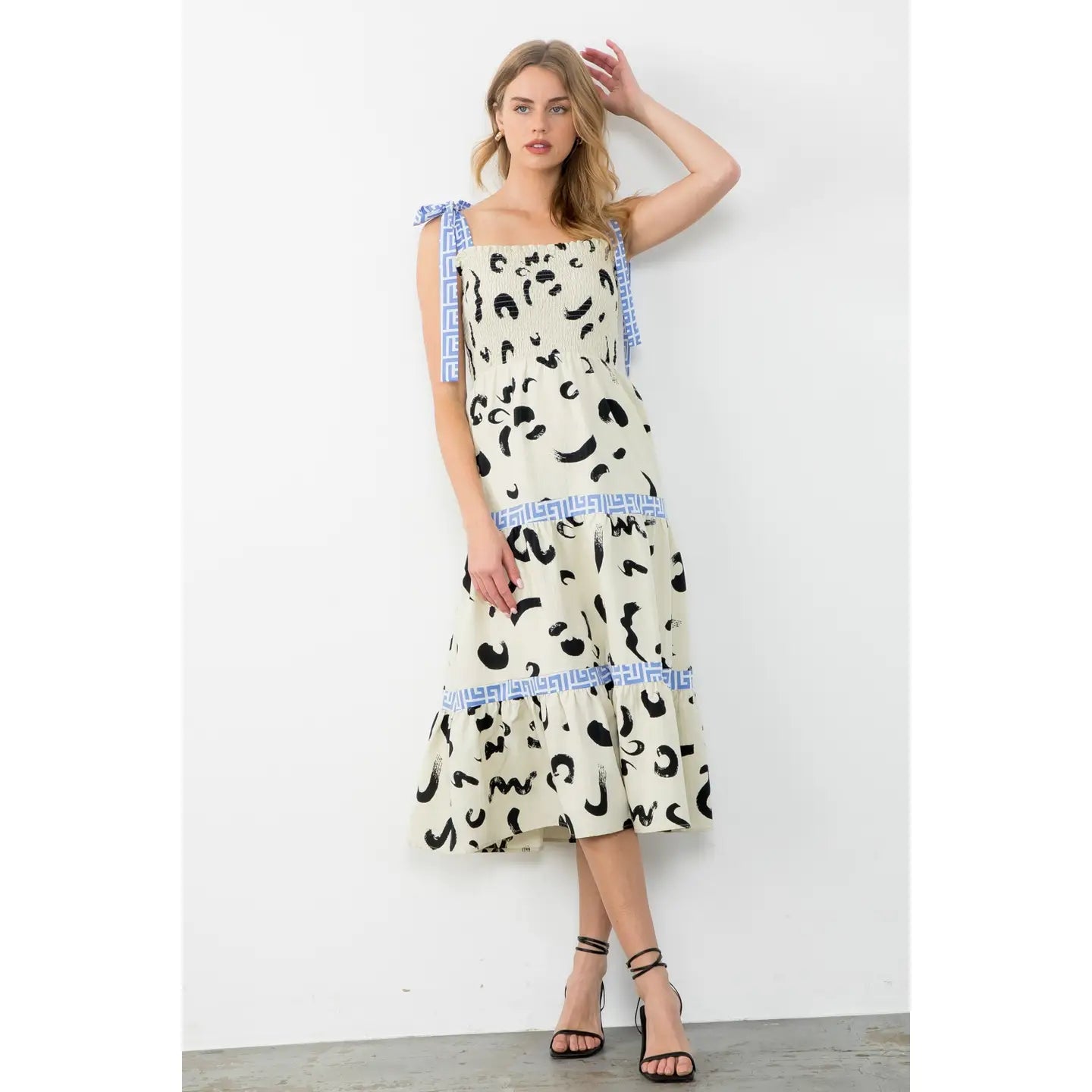 Tie Strap Tiered Dress