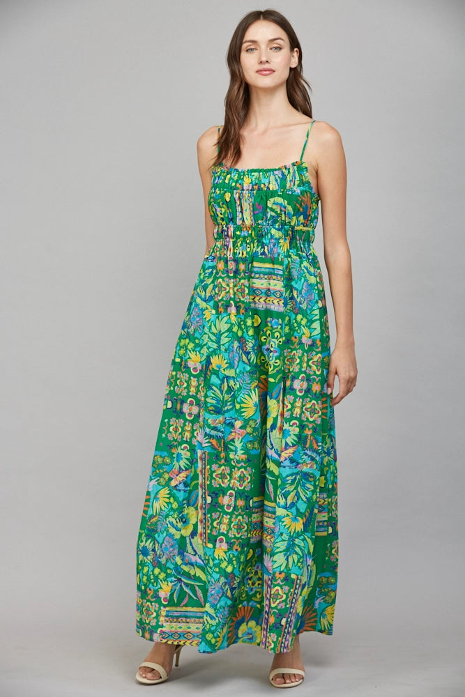Gathered Bodice Maxi Dress