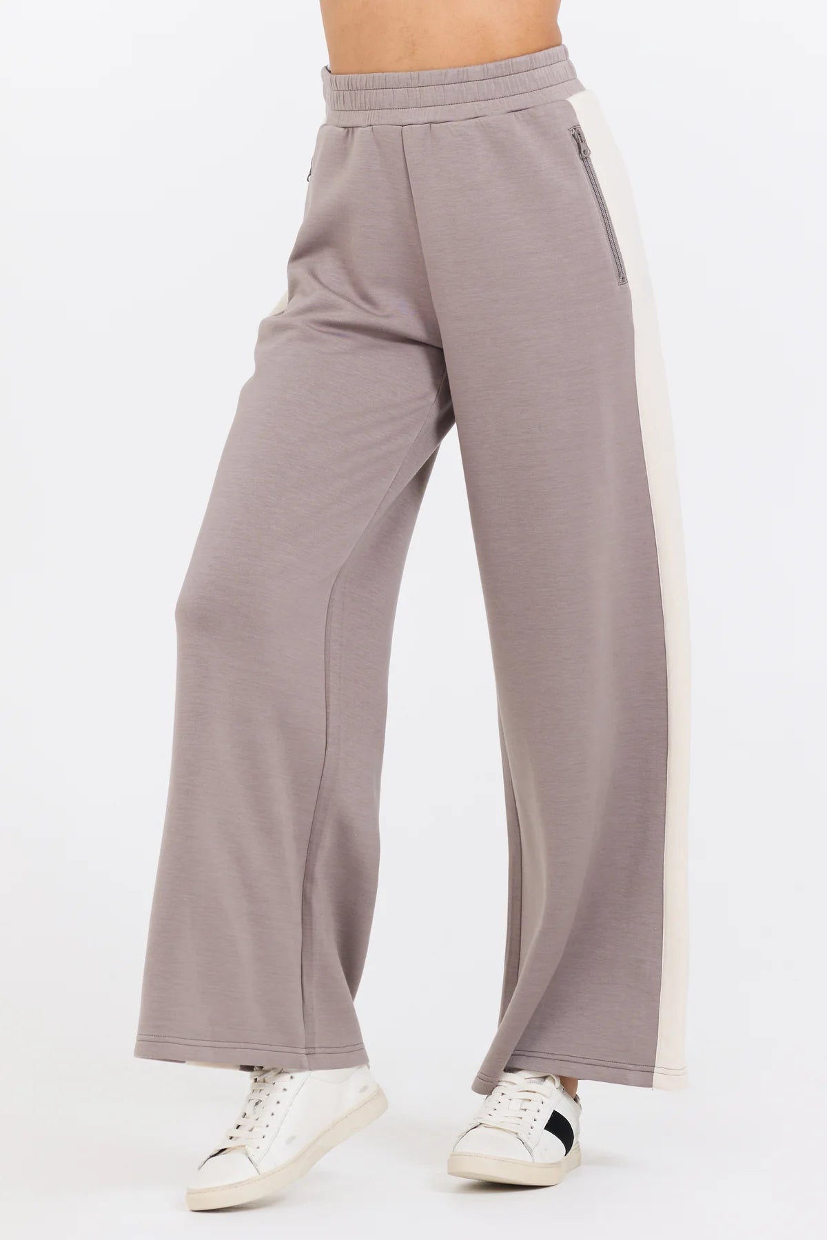 TAUPE/ SOUTH BEACH SAND COLORBLOCK CLOUD FLEECE PANT