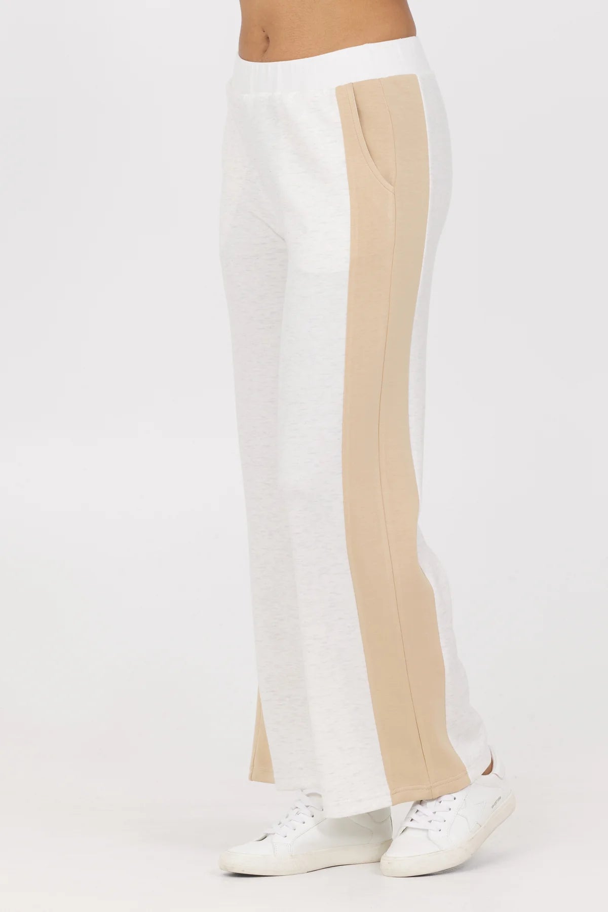 COLOR BLOCK CLOUD FLEECE WIDE LEG PANT