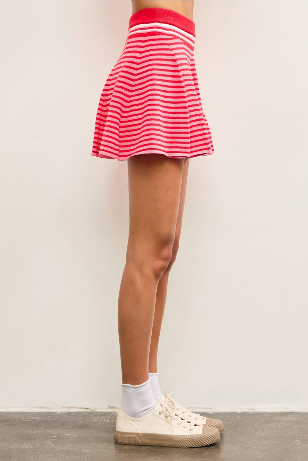 Striped Flare Sweater Skort