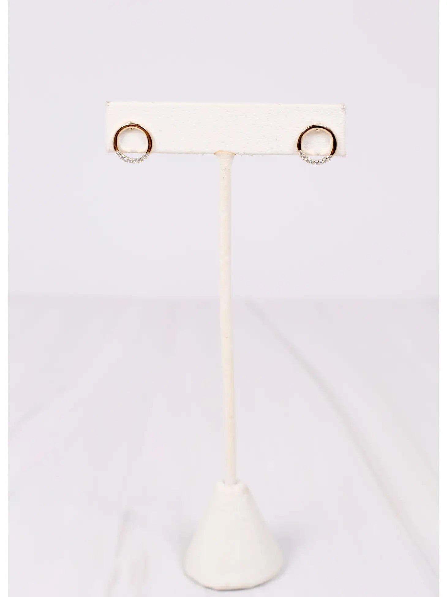 Hale Cz Open Circle Earring Gold