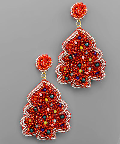 Christmas Tree Bead Earrings