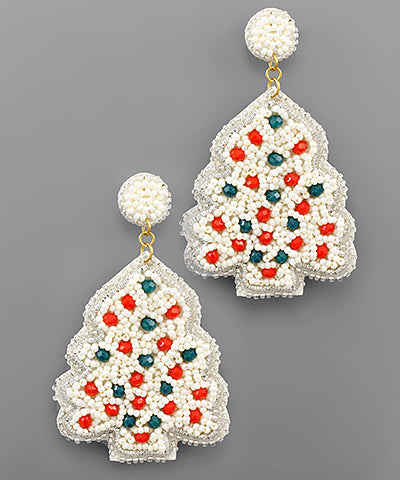 Christmas Tree Bead Earrings