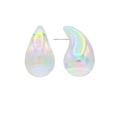 Puffy Marble Teardrop Earrings