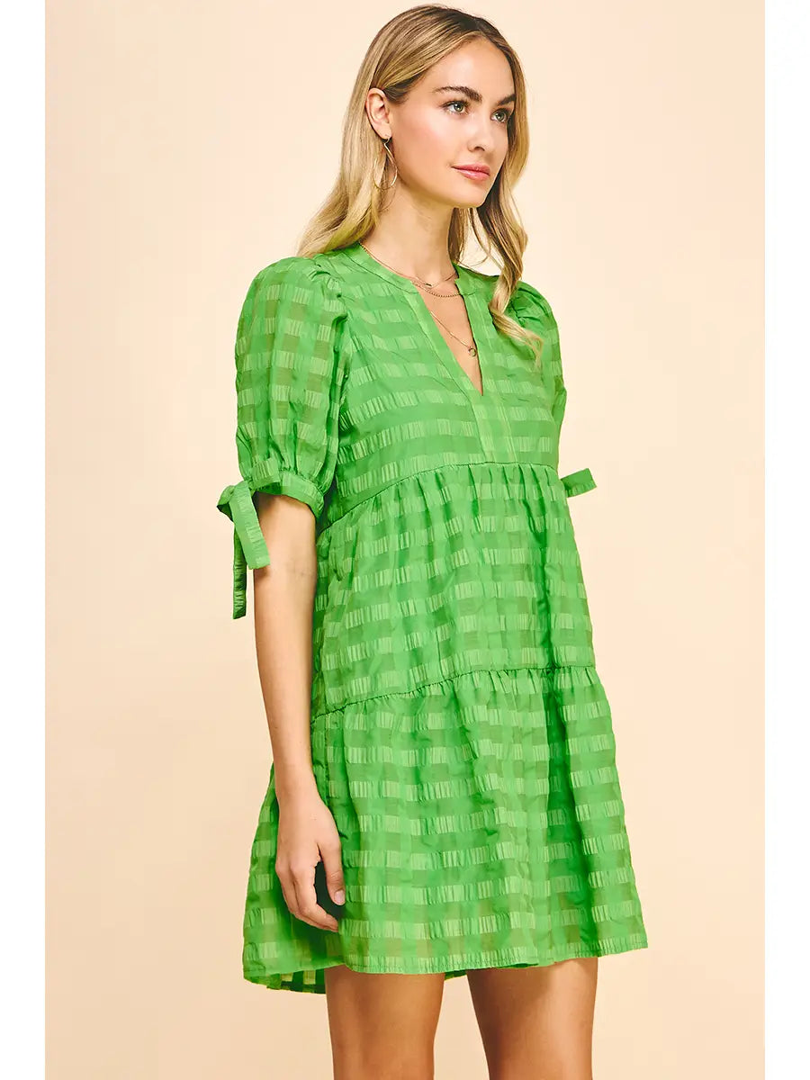 Print Ss Tunic Dress - Summer Green