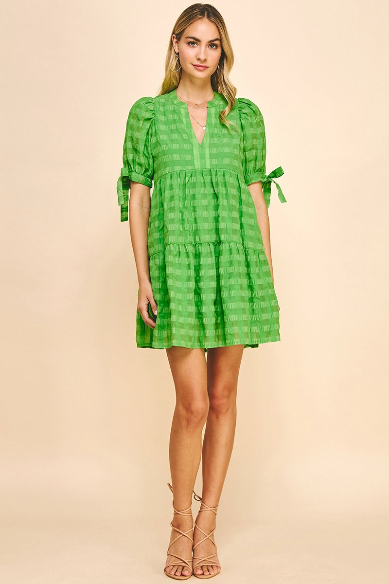 Print Ss Tunic Dress - Summer Green