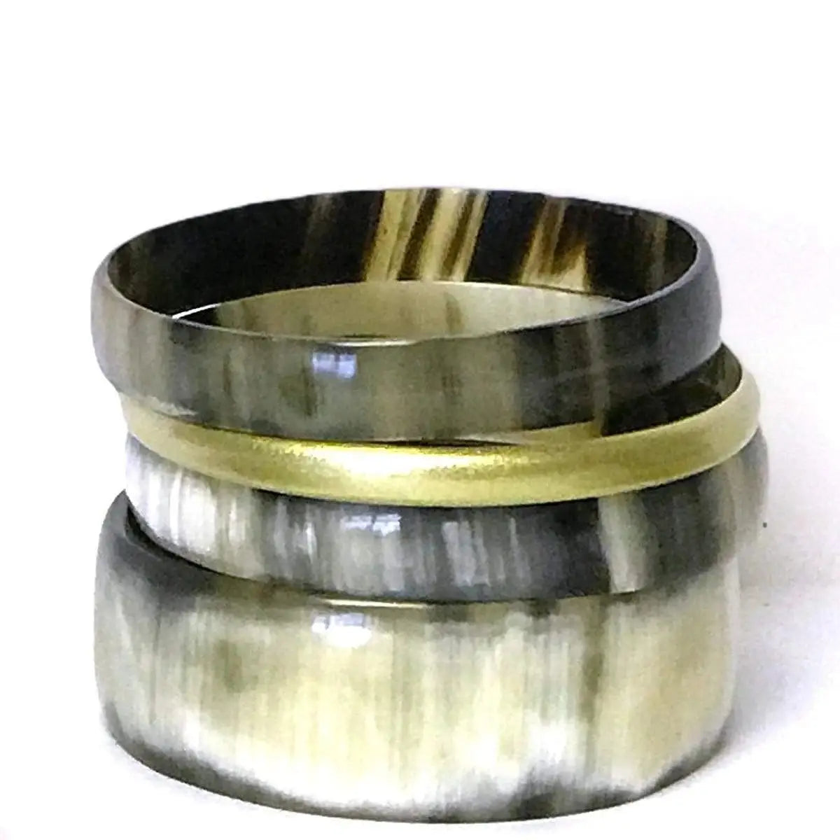 Natural Horn with Gold Bangle Set