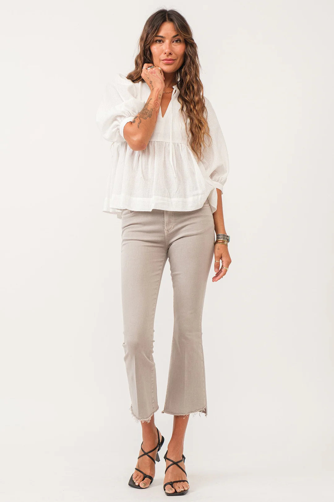 MALIA V-NECK TOP WHITE