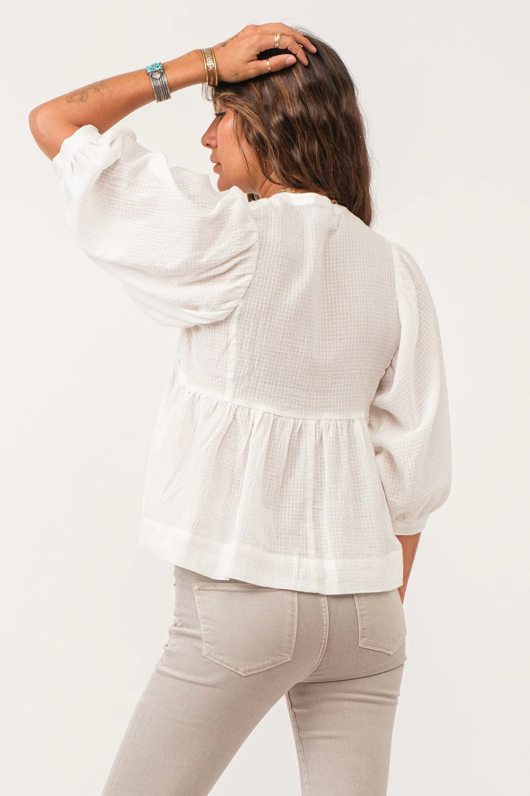 MALIA V-NECK TOP WHITE