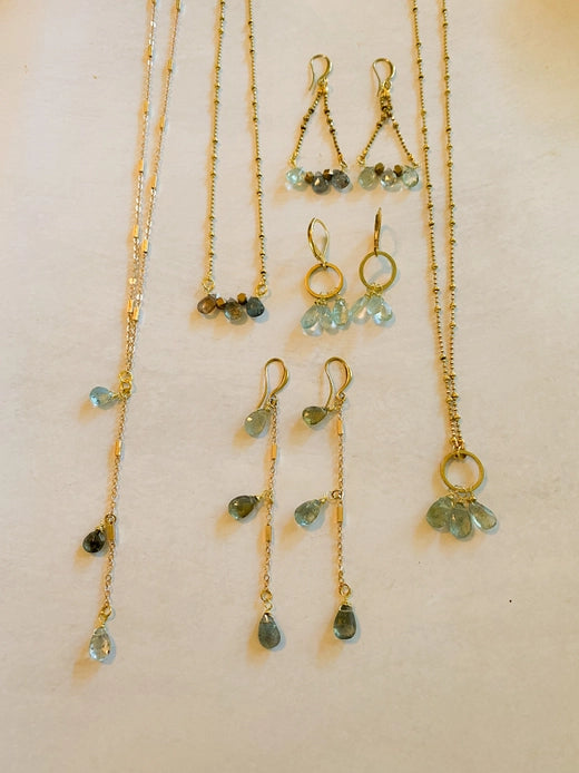 Moss Aquamarine Circle Earring