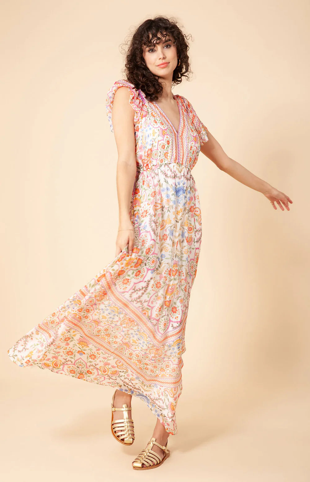 Hale Bob Marlee Chiffon Maxi Dress