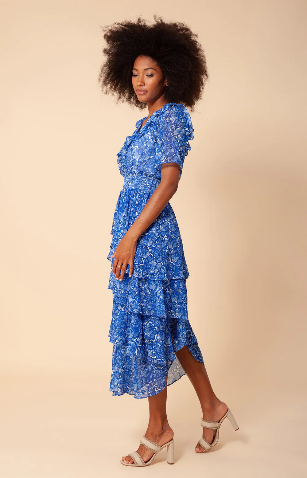 Hale Bob Darcey Chiffon Tiered Dress