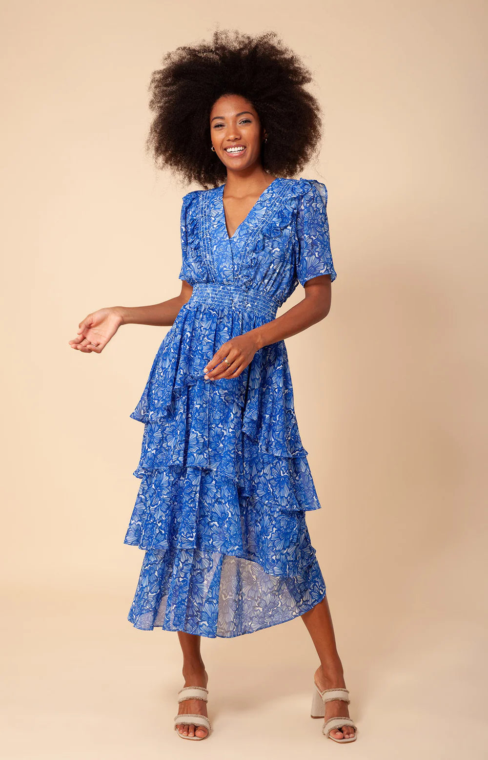 Hale Bob Darcey Chiffon Tiered Dress