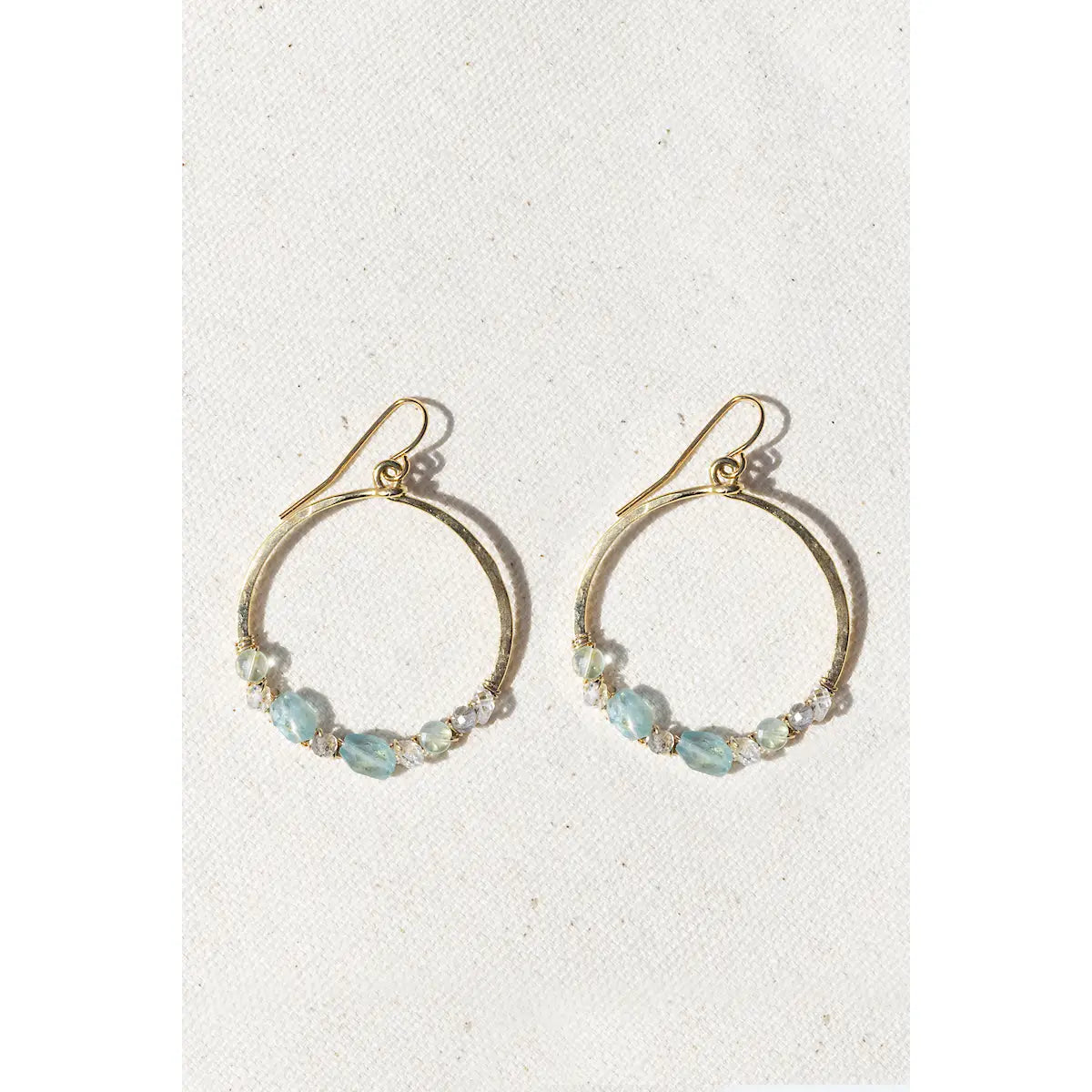 NATIVE GEM FAIRYDUST CIRCLE EARRINGS- APATITE