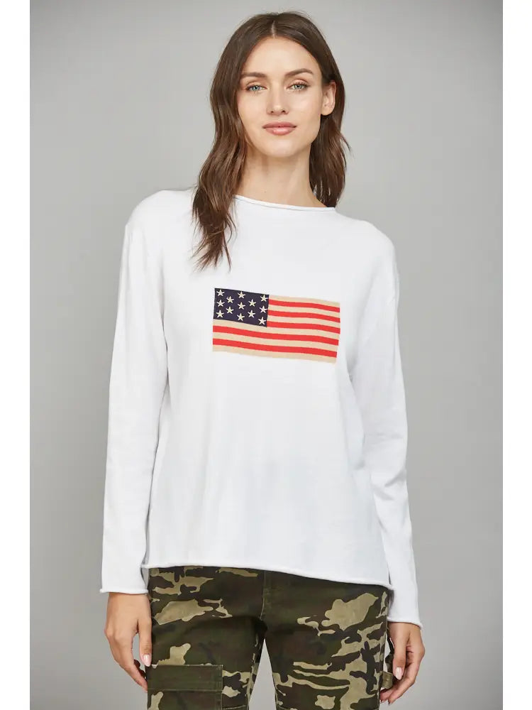 Flag Graphic Long Sleeve Sweater