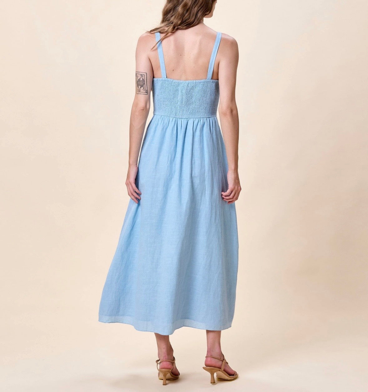 MARCELINE MIDI DRESS | GLACIER LAKE