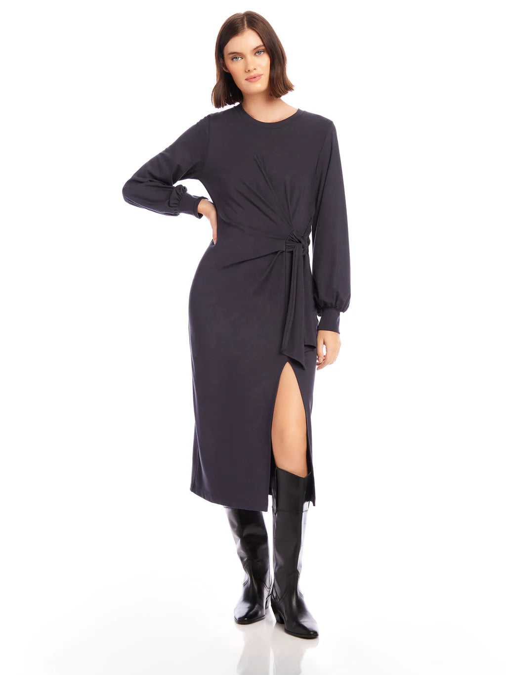 ADDIE SIDE-KNOT MIDI DRESS