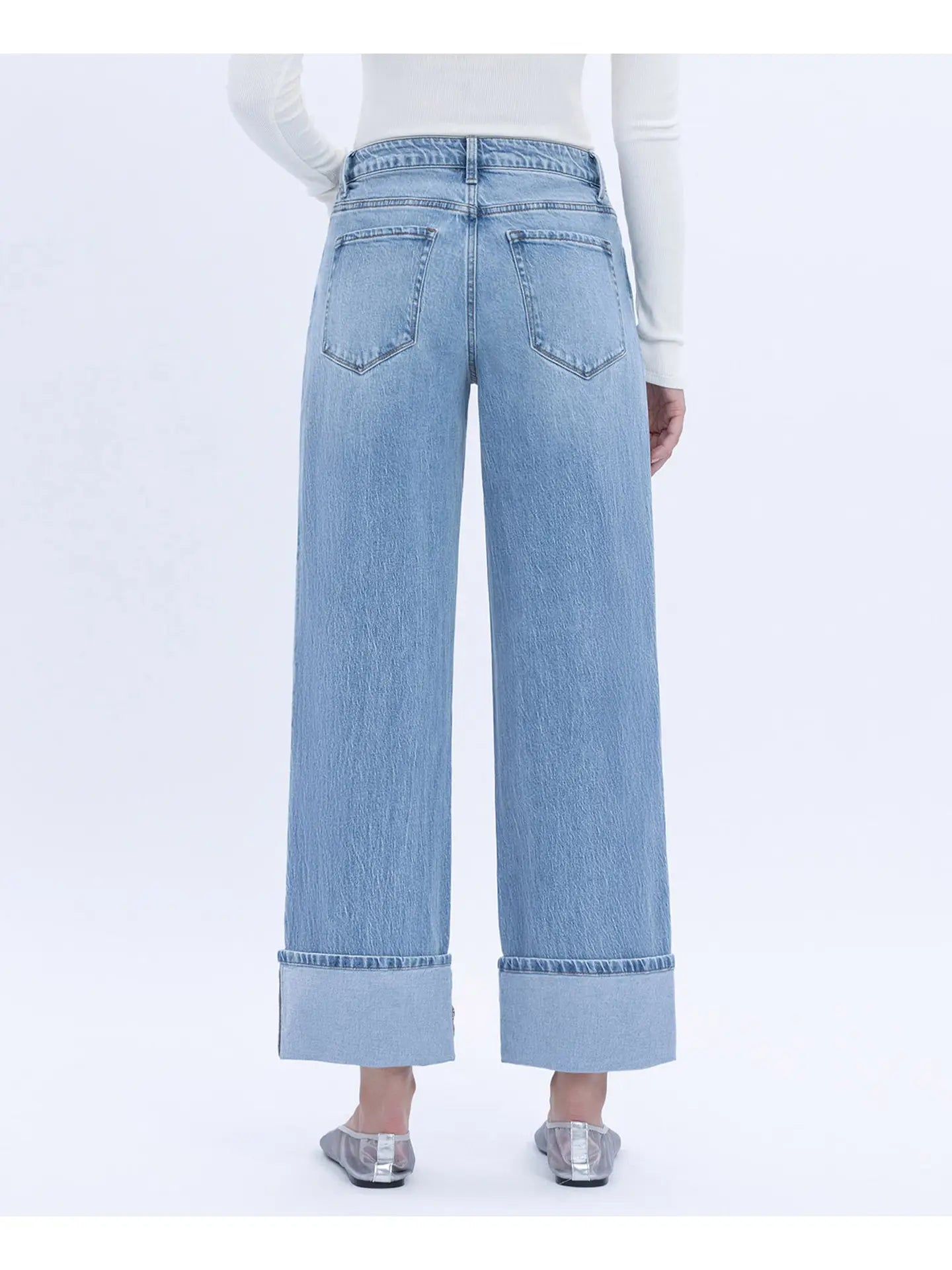 Super High Rise Cuffed Baggy Straight Jeans
