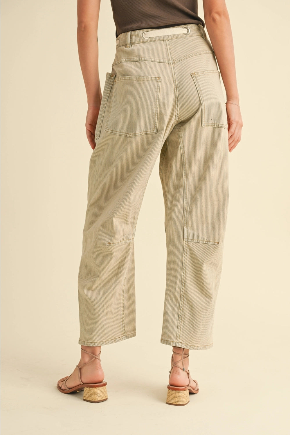 2 Tone Cotton Pants with Cotton Belt