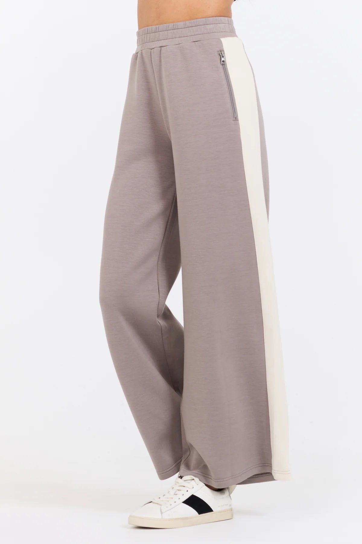 TAUPE/ SOUTH BEACH SAND COLORBLOCK CLOUD FLEECE PANT