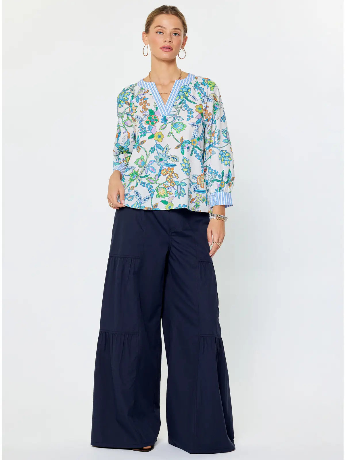 Floral Paisley Long-Sleeve Blouse