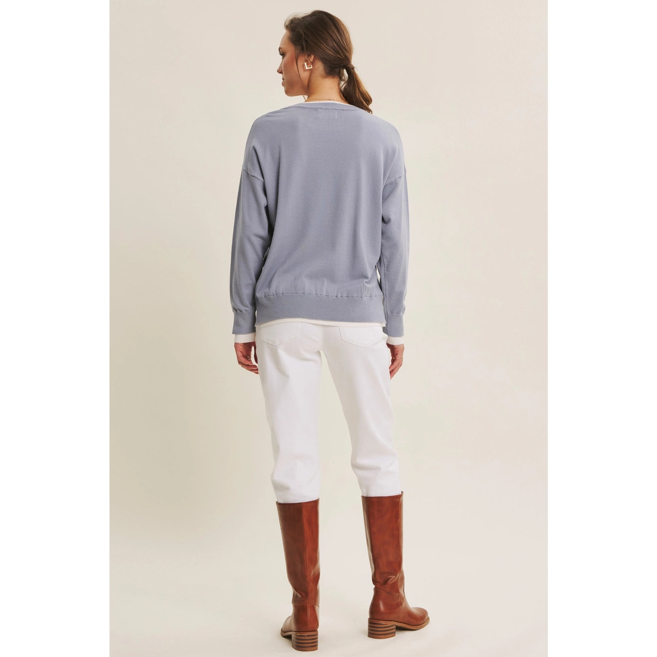 Feather Light Touch Two-Tone Viscose Sweater