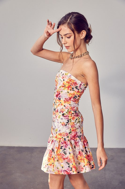 TUBE FLOWER PRINT DRESS