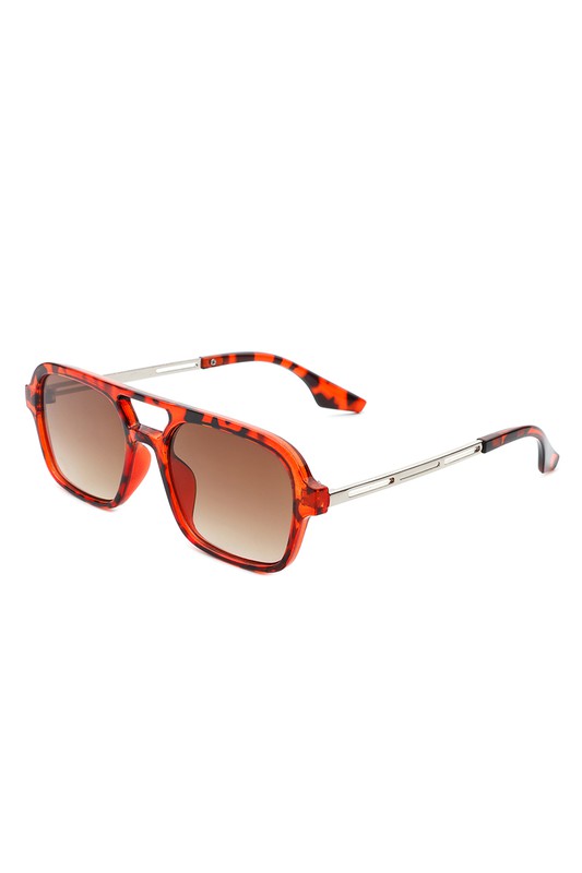 Retro Square Brow-Bar Fashion Aviator Sunglasses