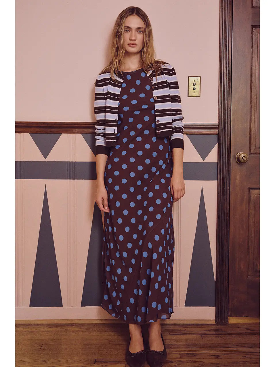 Miley Polka Dot Sleeveless Maxi Dress