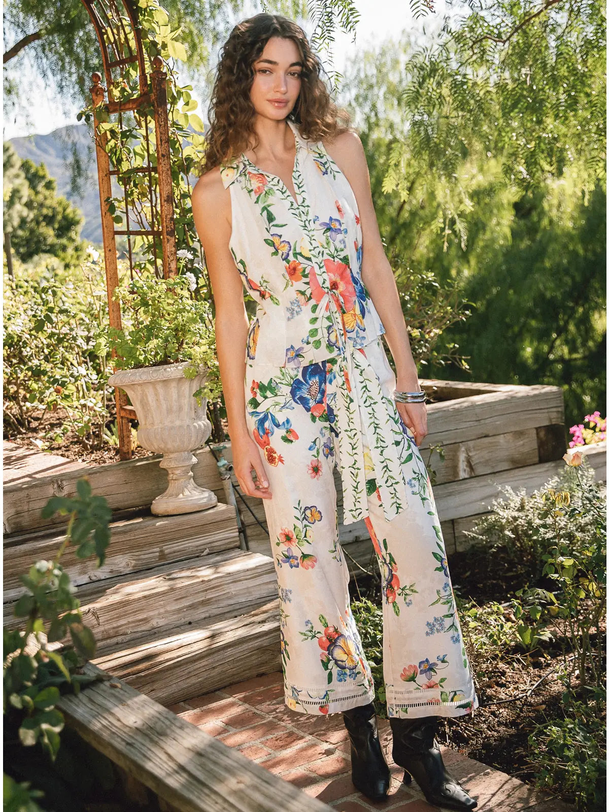 Floral Printed Wide Leg Pants